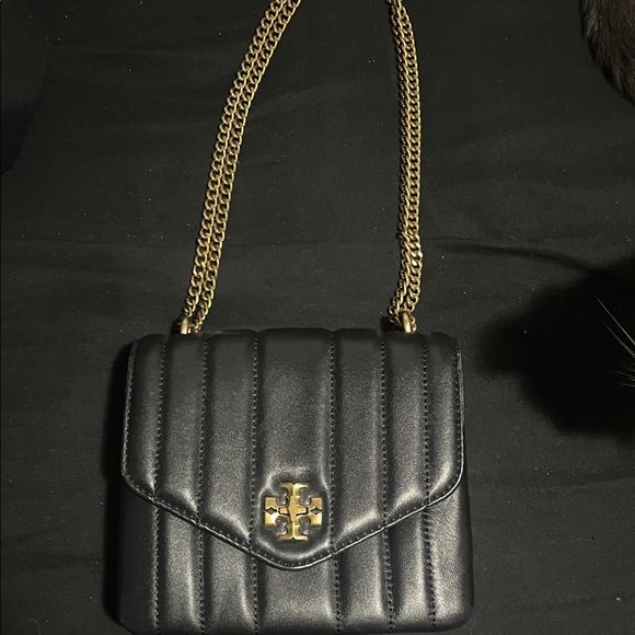 Tory Burch Handbags - Tory Burch Black Kira Square Quilted Crossbody Bag with Gold Chain